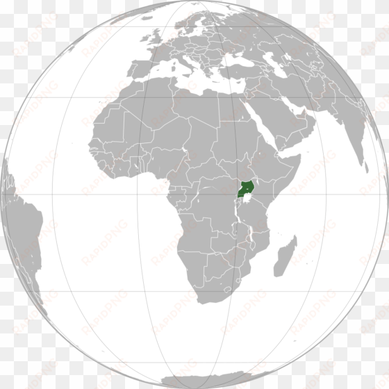 uganda - tunisia on a globe