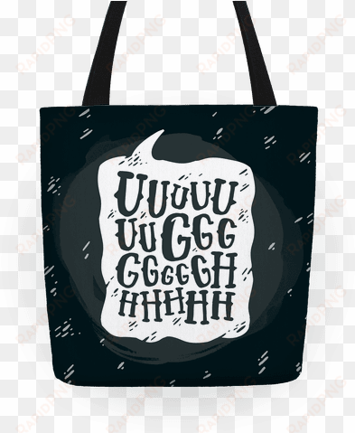 ugh speech bubble tote - ugh speech bubble tote bag: funny tote bag from lookhuman.