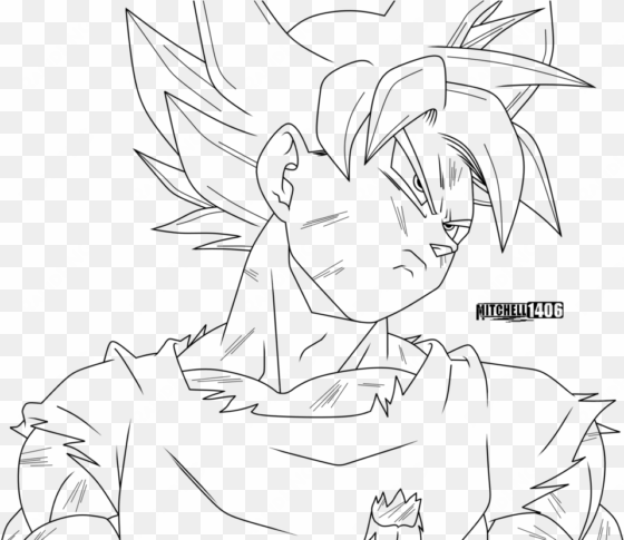 ultra instinct goku - line art goku png