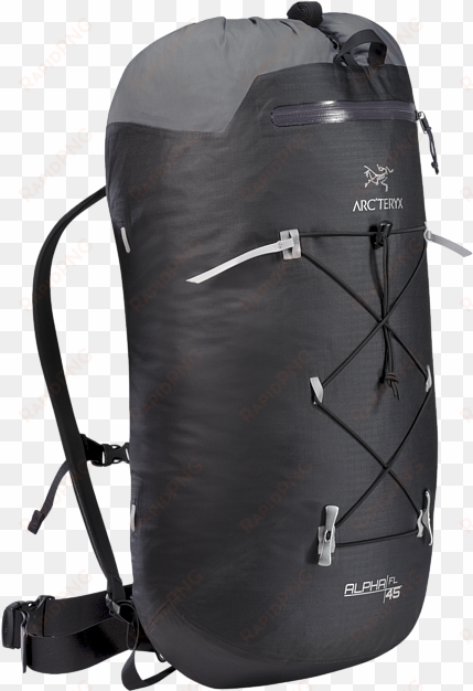 ultralight, durable, highly weather resistant climbing - arc'teryx alpha fl 45 backpack - black