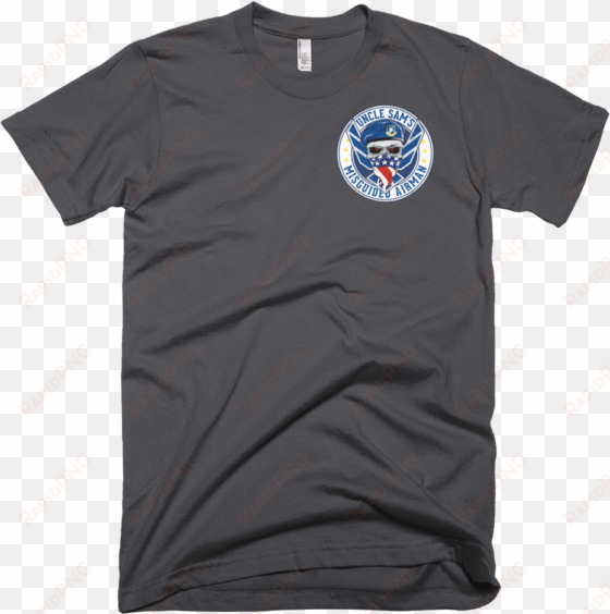 uncle sams misguided airman t-shirt - flyhigh inspiring uplifting (small, asphalt)