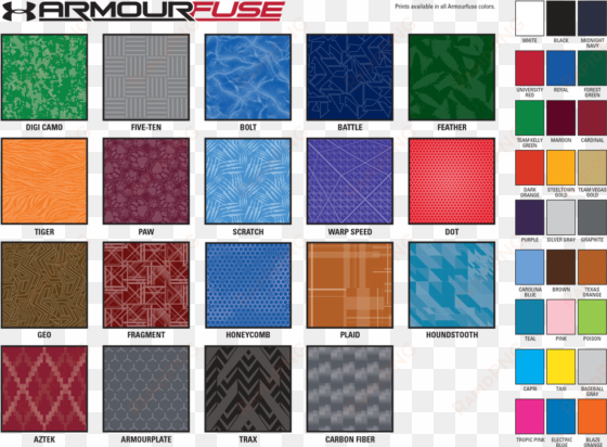 under armour armourfuse custom sublimation color chart - under armour patterns