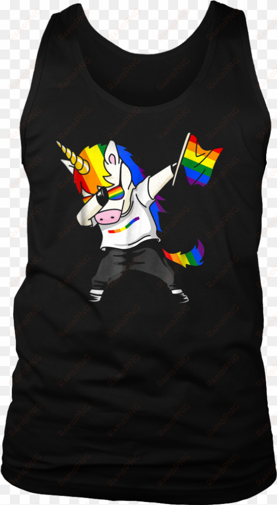 unicorn dabbing lgbt pride flag gay lesbian t-shirt - t-shirt