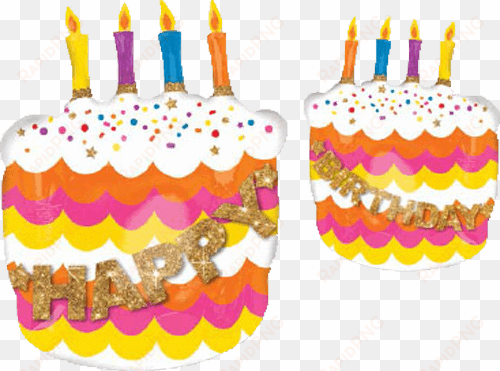 Unique Gold Birthday Letter Cake Candles - Happy Birthday Fancy Cake Supershape Foil Balloon transparent png image