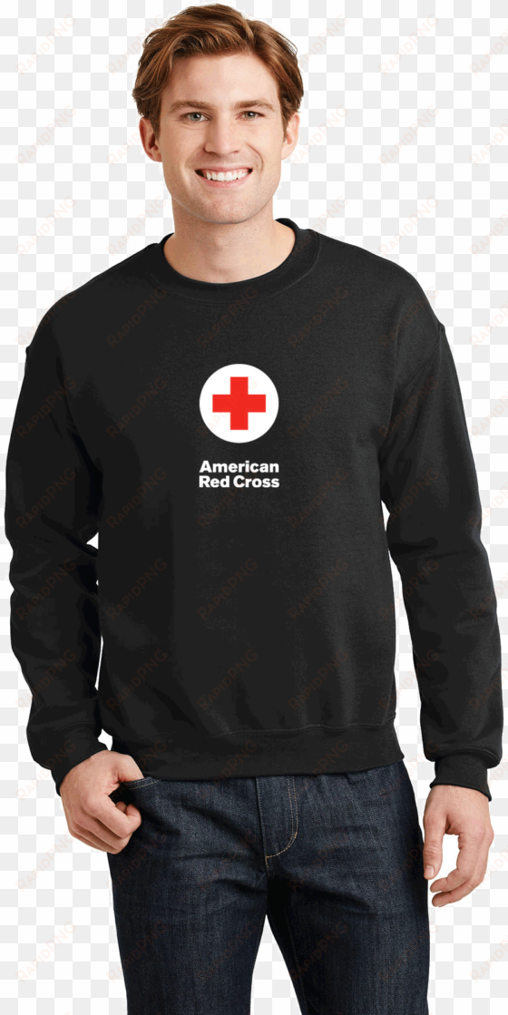 unisex crew neck sweatshirt with american red cross - gildan 18500 mens heavy blend