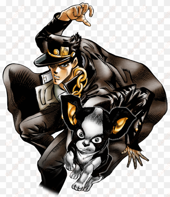 unit jotaro kujo and iggy - jojo's bizarre adventure