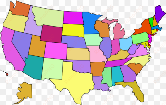united states map clip art - blank us map color