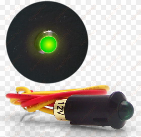 universal indicator light green 12v led deluxe black - green indicator light png