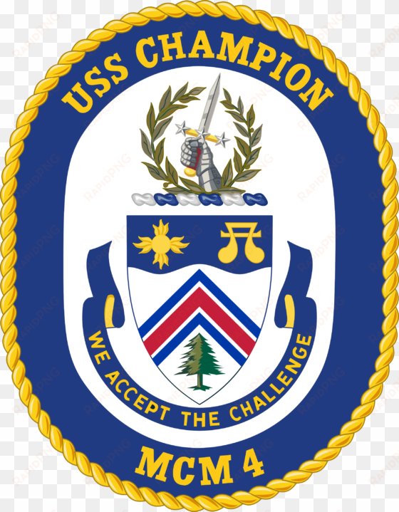 uss champion mcm-4 crest - uss champion mcm 4