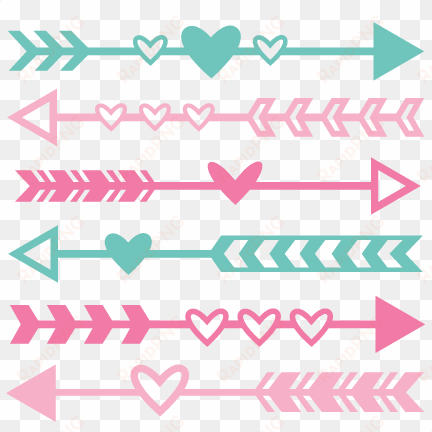 valentine arrow set svg scrapbook cut file cute clipart - arrow with hearts svg