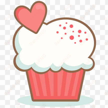 valentine cupcake scrapbook cuts svg cutting files - clipart cupcake