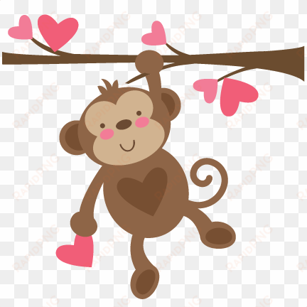 valentine monkey svg file for scrapbooking cardmaking - happy valentines day monkey