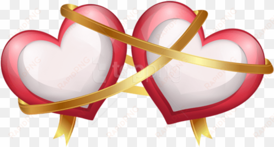 valentine transparent two heart - two heart with ribbon png
