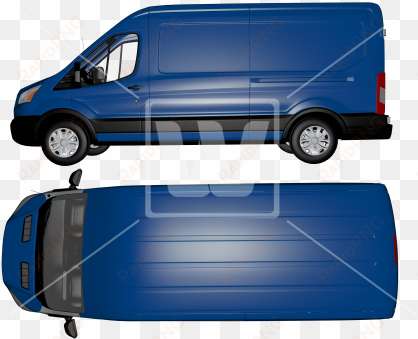 Van Side And Top View - White transparent png image