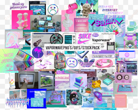 vaporwave png's/gif's/stock pack by summer to the spring