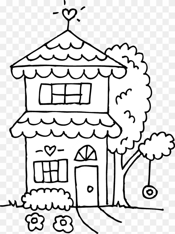 vector and two story house outline clipart 9416 favorite - cute house coloring page