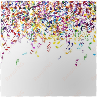 vector background with colorful music notes poster - color music notes png