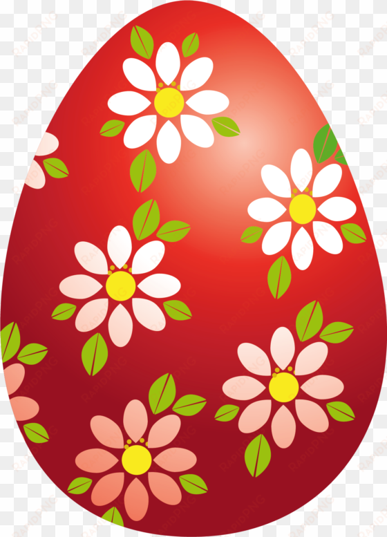 vector black and white library easter flowers clipart - easter eggs clipart red