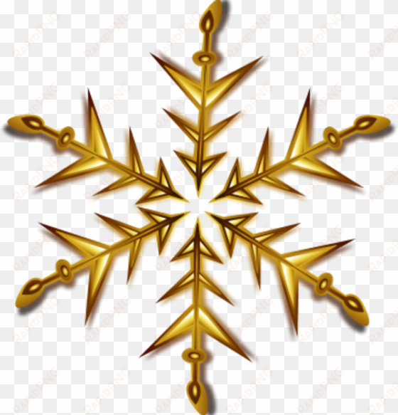 vector clip art - gold snowflake transparent background