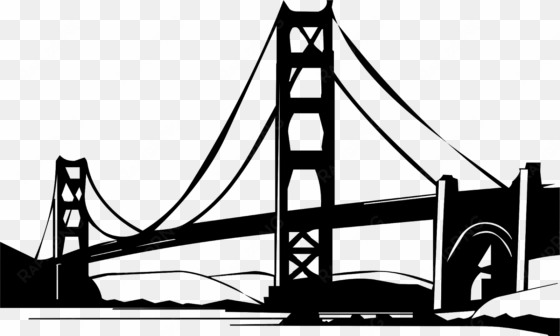 vector clipart golden gate bridge - golden gate bridge black and white clip art