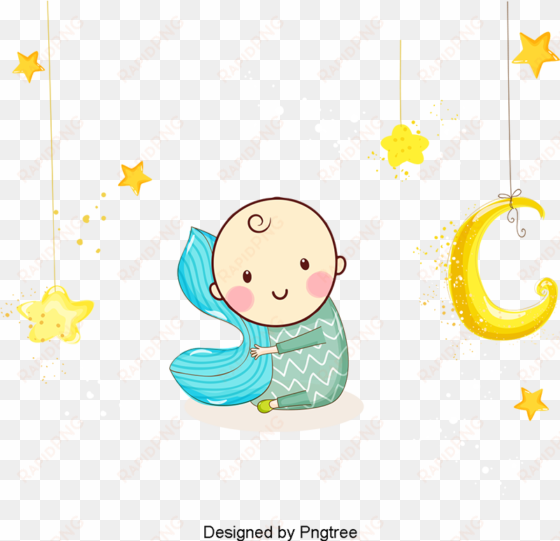 vector cute baby, cute clipart, baby clipart, cute - adesivo de estrela e lua