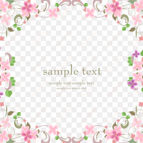 vector flowers material transprent - pink flower square border