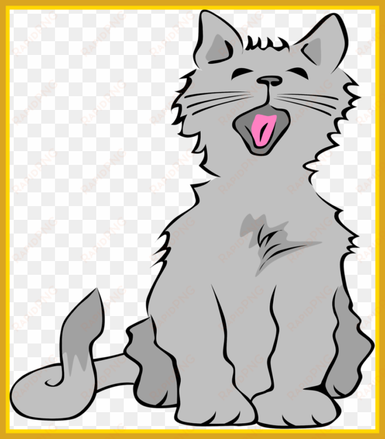 vector fluffy cat - transparent background cat clip art