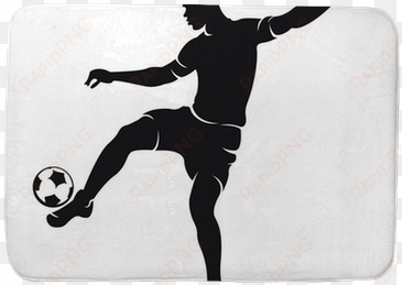 vector football player silhouette with ball isolated - gender disparity in sport