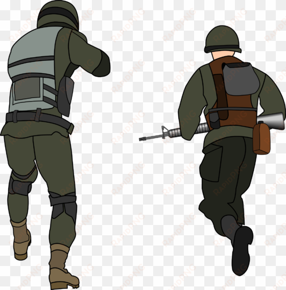 vector free library charging rear view big image png - cartoon soldier back view