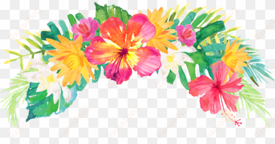 Vector Free Summer Palm Flowers Flowercrown Headband - Tropical Flower Crown Png transparent png image