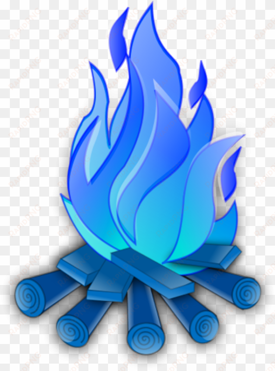vector freeuse bonfire clipart fire log - blue fire vector png