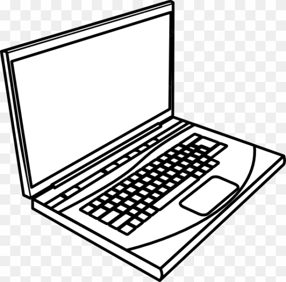 vector freeuse library laptop clipart - laptop black n white