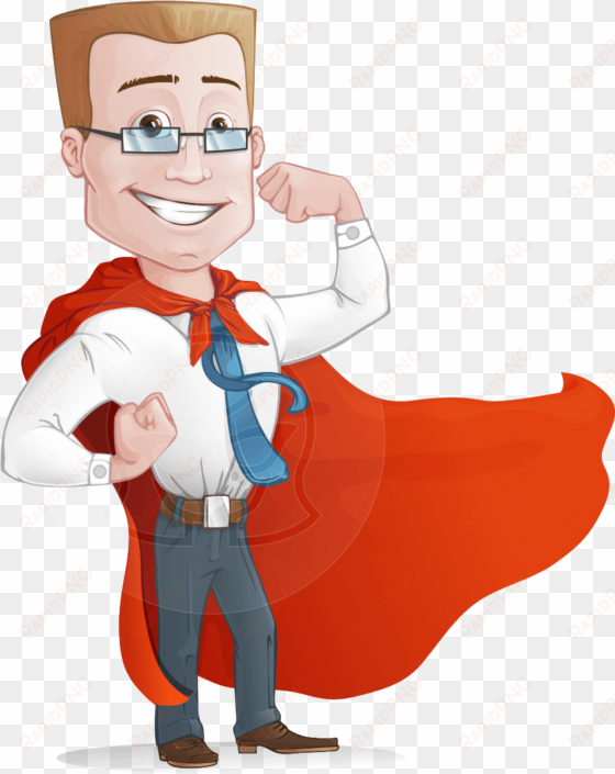 vector friendly office hero man character - cartoon