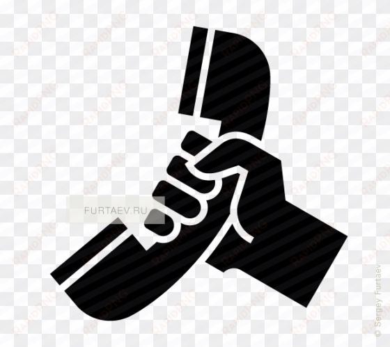 vector icon of hand holding telephone receiver - vector graphics