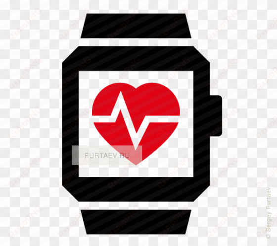 vector icon of heartbeat on smart watch screen - smart watch vector