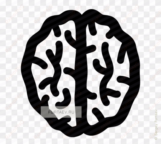 vector icon of human brain - cannibalidm symbols