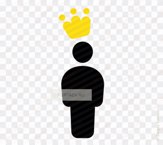 vector icon of man with crown on his head - clip art