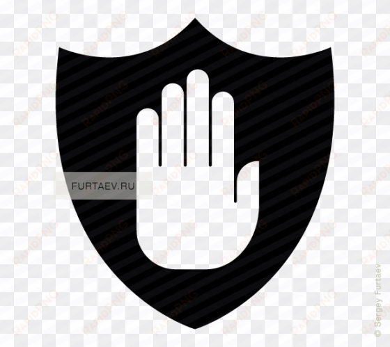 vector icon of stop hand on shield - startup company