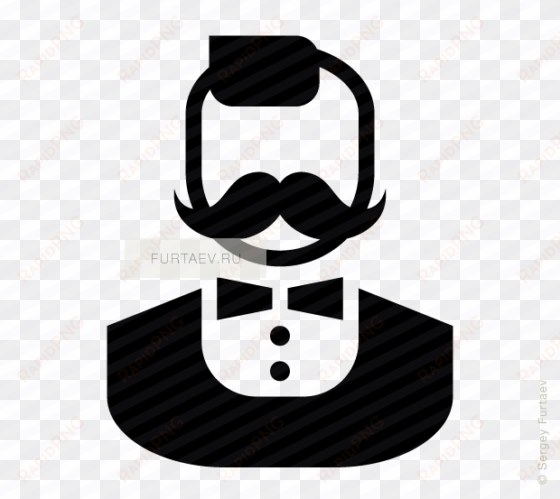 vector icon of stylish male person with moustache and - stylish vector icon