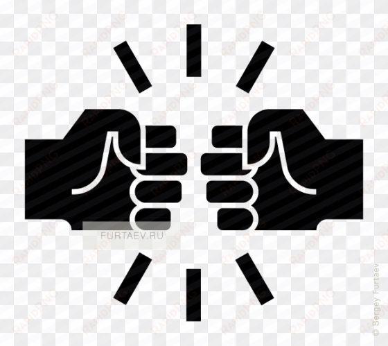 vector icon of two fists bumping together - fist to fist png