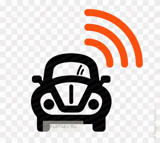 vector icon of wireless signal going from retro style - free electric car icon