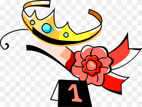 vector illustration of beauty queen tiara crown and - beauty pageant clipart