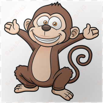vector illustration of cartoon monkey poster • pixers® - cartoon monkey