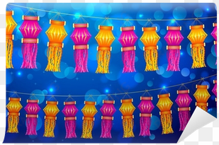 vector illustration of hanging decoration of diwali - canvas print