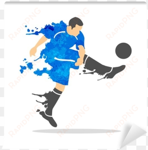 vector illustration of soccer player in an action with - soccer watercolor