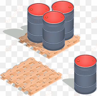 vector isometric icons of barrels of oil on a wooden - petroleum