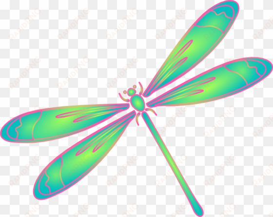 vector library download in flight blue green pink clip - free clip art dragonfly