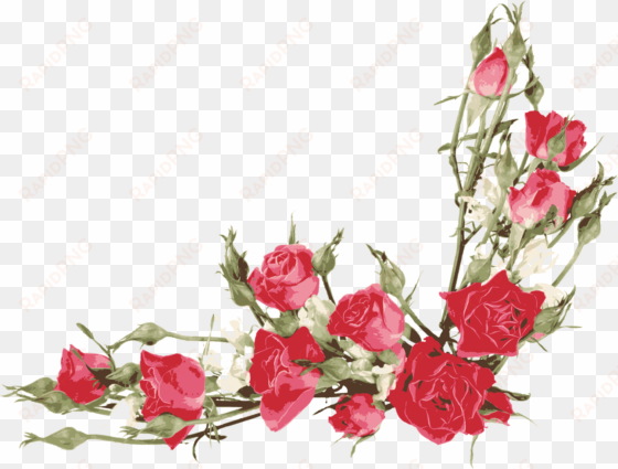 vector library flower bouquet clip art red transprent - border red flowers png
