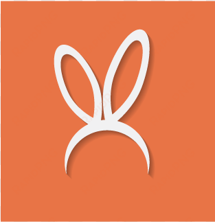 vector logo bunny ears logo template - rabbit ear vector free