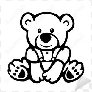 vector of cute baby bear silhouette - little bear wall art sticker decal, black, size medium